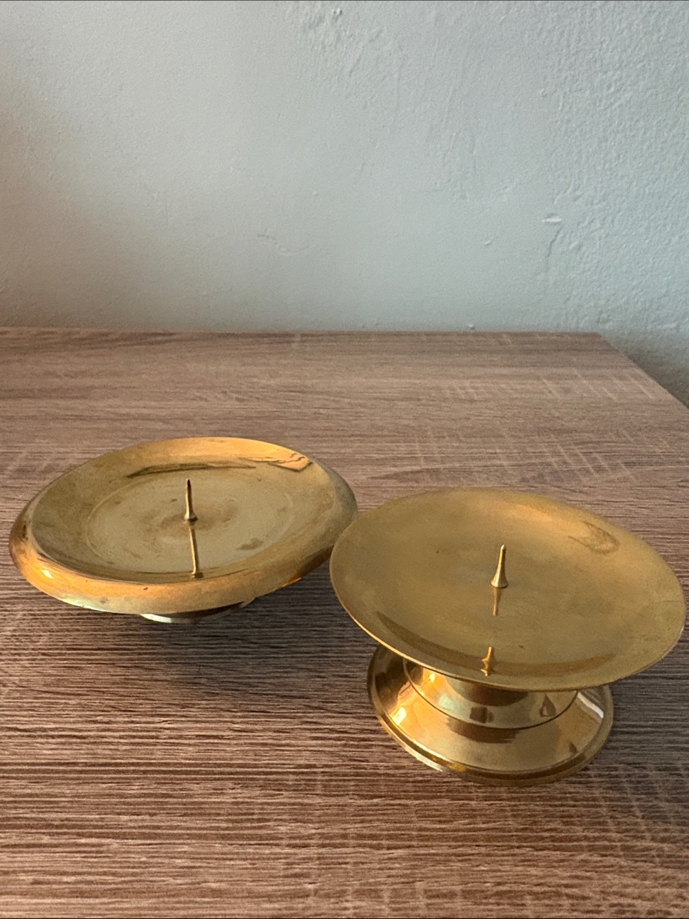 Pair of Brass Candle Holders - Preused